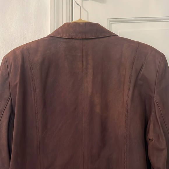 Vintage 90s Brown Leather Jacket Size L - Picture 7 of 13